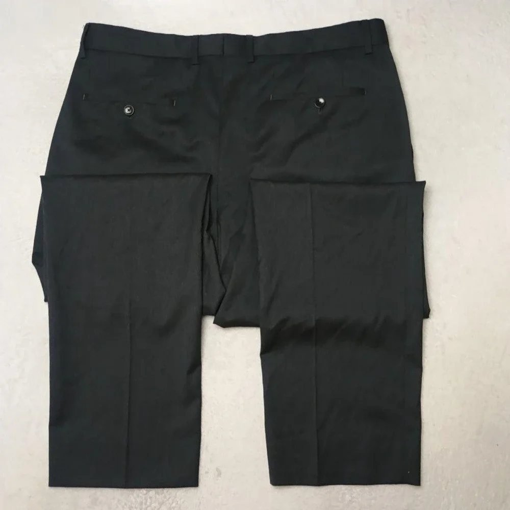 Hugo Boss Pants Men 36x32 Gray Dress Slim Wool Viscose Polyester Lined Suit Work